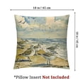 thumbnail image 4 of PIKWEEK Throw Pillow Cover  Set of 2 Ocean Sandpiper Beach Birds Watercolor in Sea Blue Kathie Decorative Indoor/Outdoor Square Pillow Covers Cushion Cases for Sofa Couch Bed, 4 of 7