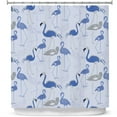thumbnail image 1 of Shower Curtains 70" x 84" from DiaNoche Designs by Yasmin Dadabhoy - Flamingo 4 Blue, 1 of 1