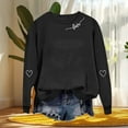 thumbnail image 6 of GaThRRgYP Womens Long Sleeve Shirts,Women's Valentine's Day Printed Long Sleeved Round Neck Sweatshirt Fashionable and Casual Hooded Sweatshirt Top Black L, 6 of 6