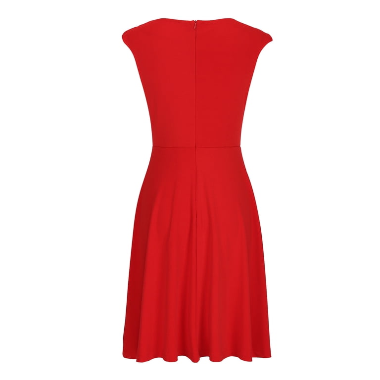 qolati Mother of Bride Dresses 2024 Cap Sleeve Boatneck A Line Formal Dress  Knee-Length Pleated Swing Wedding Cocktail Dress - Walmart.com