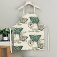 thumbnail image 2 of Linen Pinafore Apron - Butterfly Floral Print, Sleeveless, Waterproof & Stain-Resistant, Soft & Absorbent, for Kitchen, DIY, Painting, Cleaning; Adjustable Neck Strap & Ties, 2 of 6