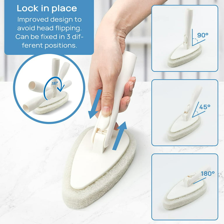 Tub and Tile Scrubber, 3 in 1 Shower Cleaning Brush 51.5” Long Handle Grout  Brush Stiff Bristles Scrub Brush for Cleaning Bathtub Shower Bathroom
