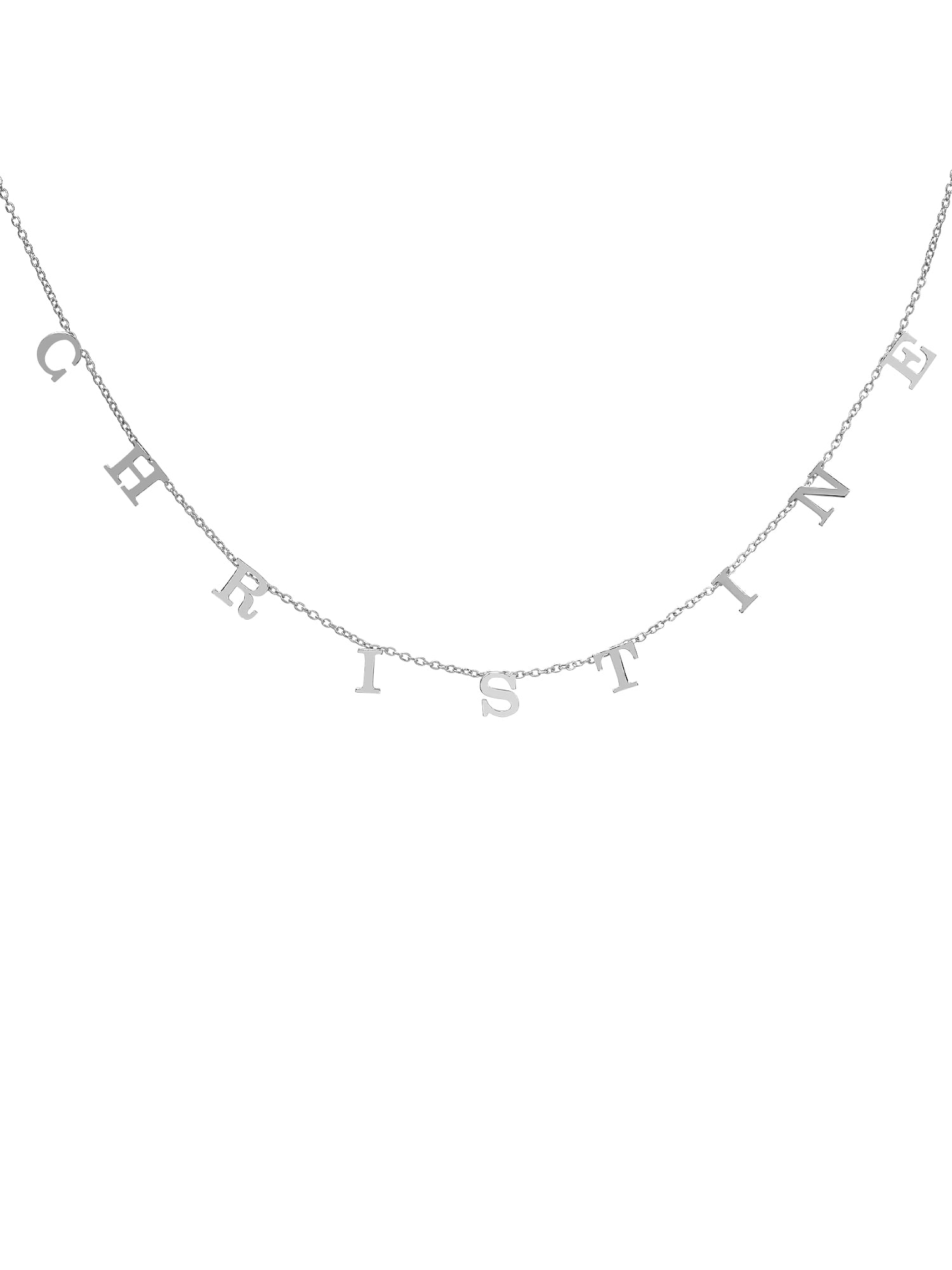 Personalized Three To Nine Block Initials Necklace