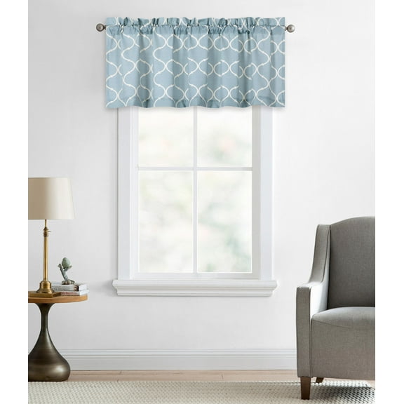 Regal Home Collections Oversized Shabby Lattice Trellis Rod Pocket Window Valances - Restoration Green/Aqua