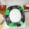thumbnail image 5 of Homewish Black Green Plaid 3pcs Twin Sheet Sets For Female Men Adults,Abstract Geometric Buffalo Twin Fitted Sheet,Futuristic Cubes Breathable Flat Sheet,Microfiber Bedroom Decor, 5 of 7