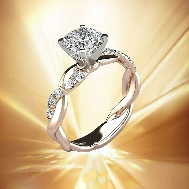 HHBEAUTY Cut Rose Gold Moissanite Wedding Band Engagement Rings for Women, Rose  Gold Ring Womens Diamond Engagement Wedding Band Rings Jewelry Gift for  Moms - Walmart.com