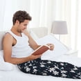 thumbnail image 5 of Naloa Lilies Flowers Pajama Pants Men, PJ Bottoms, Sleep & Lounge Pants-Medium, 5 of 6