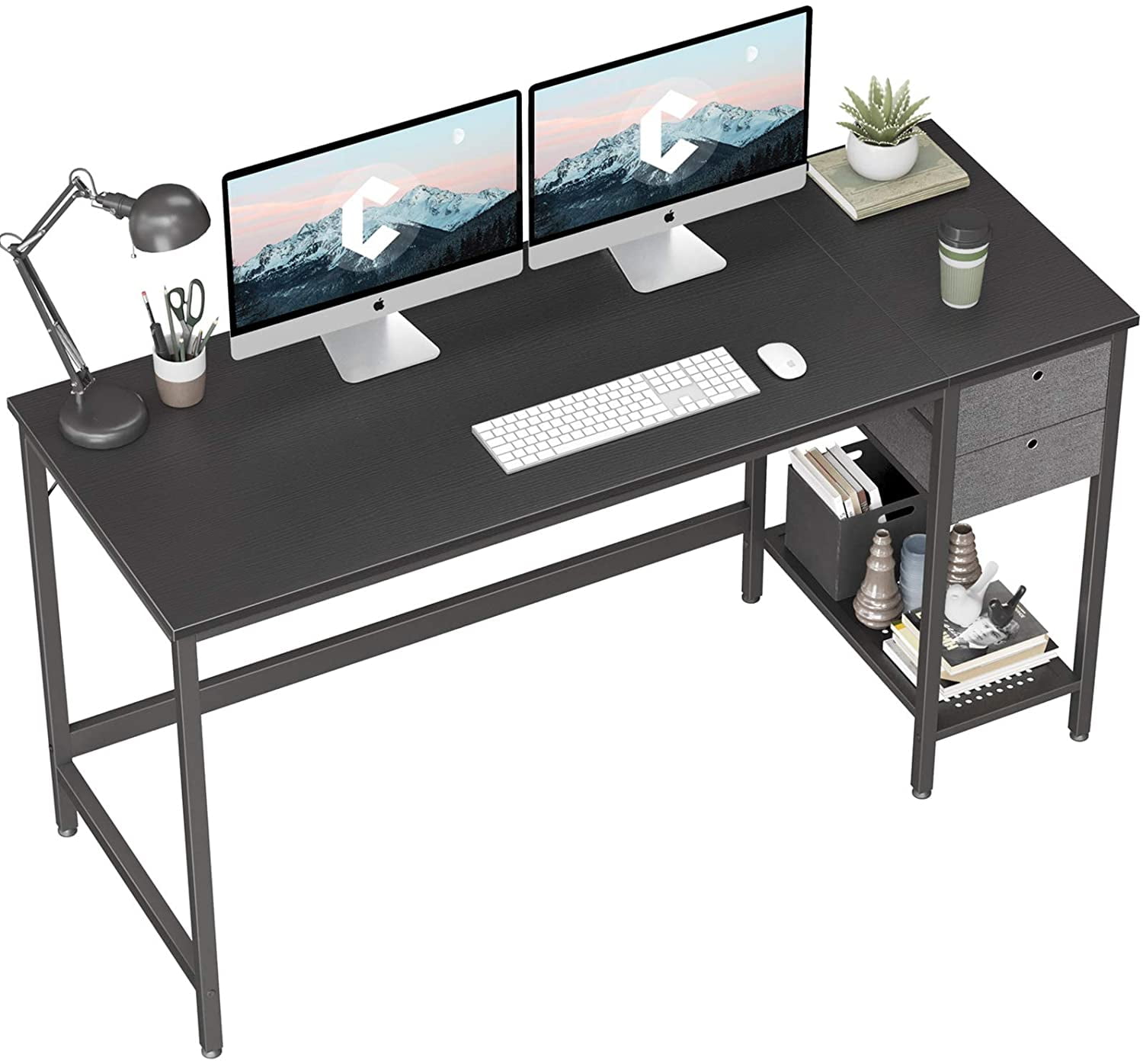 Cubicubi Computer Desk 47" Office Desk with Drawer, Black