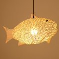 thumbnail image 3 of Suspension Lanterne en Forme de Poisson en Rotin Tressé à la Main Rustique avec Cordon Ajustable StyleA, 3 of 8