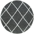 thumbnail image 3 of Bliss Rugs Transitional Diamond 7'10'' Round Gray and White Polypropylene Indoor Area Rug, 7'10'' Round, 3 of 8