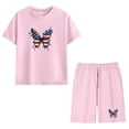 thumbnail image 6 of BaoFuBaoMei Short Sets for Girls 2 Piece Summer V Neck Short Sleeve Tops and Shorts Sets Beach Vacation Travel Outfits, 6 of 9