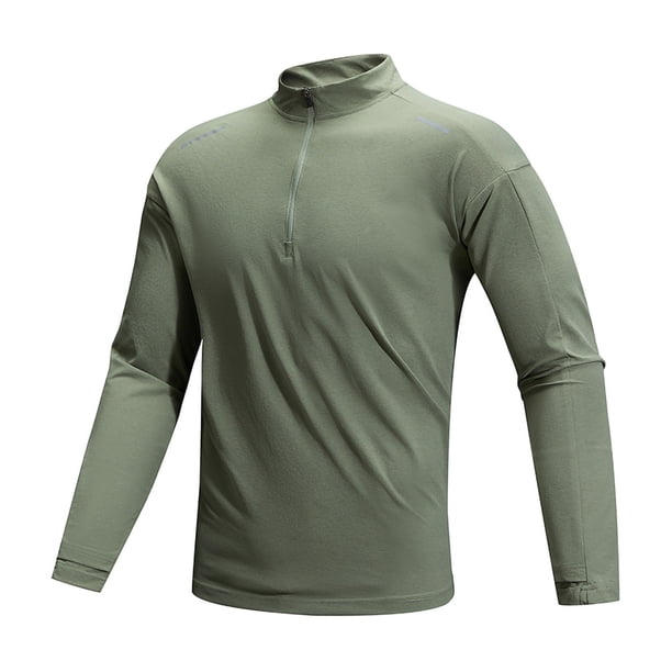 pstuiky Camisas de invierno de manga larga para hombre, Camiseta funcional de manga larga, ligera, elástica, de secado rápido, deportiva, informal, de manga larga y cuello alto para hombre. xl