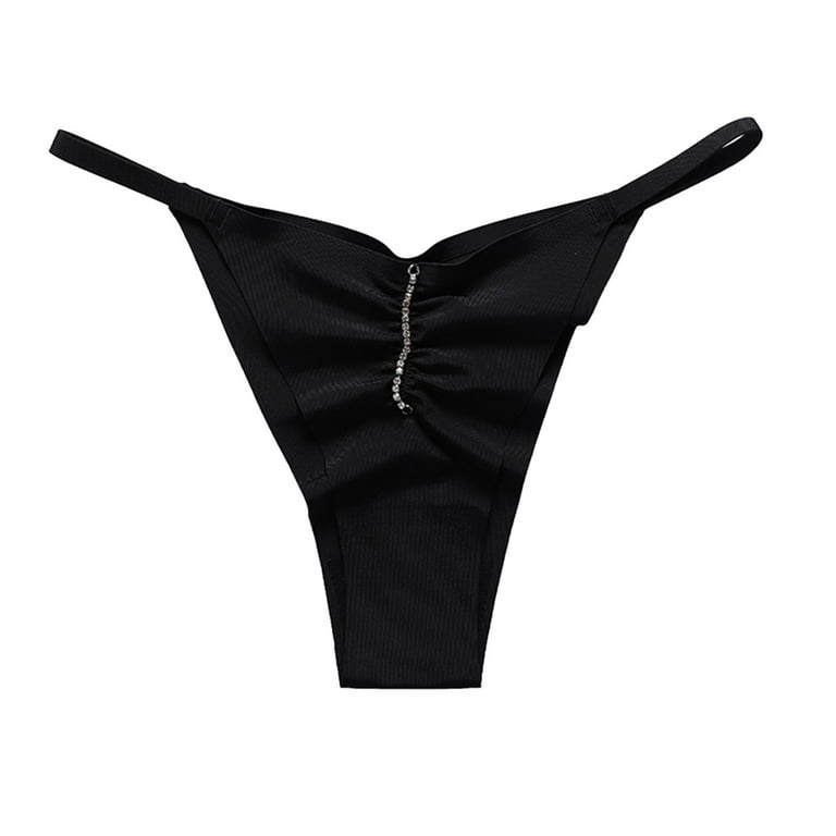 LBECLEY Fart Pads for Underwear Women Ice Silk Pleated Underwear Thin Strap  Low Waist Underwear Woman's Underwear Cotton Lace Black Xl 