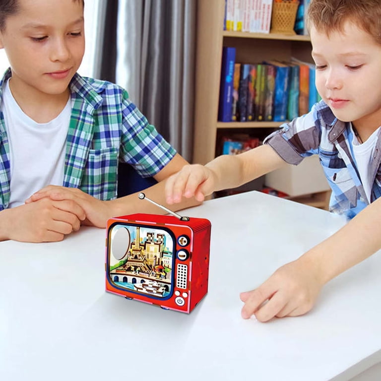 Yardvibe CityVision 3D Wooden Building Puzzle, TV-Shaped 3D Wooden