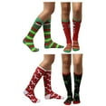 thumbnail image 2 of 4 Pairs Christmas Holiday Knee High Socks,Assorted Colors & Designs Womens Size: 9-11, 2 of 2