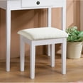 thumbnail image 4 of Hmluxury Makeup Vanity Table and Stool Set, 30" Table with Oval Mirror, Stool & 3 Drawers, 4 of 6