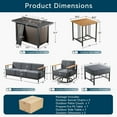 thumbnail image 7 of Unnifurnzi 7 Pieces Patio Furniture with Fire Pit-Outdoor Patio Furniture with Swivel Rocker Patio Chairs Patio Couch with Outdoor Ottoman for Deck Porch Poolside Balcony-Black/Dark Gray, 7 of 7