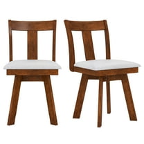 Gymax Swivel Dining Chairs Set of 2 Dining Room Chairs w/ Rubber Wood Frame