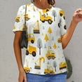 thumbnail image 6 of Excavator Construction Vehicle Truck T Shirts Basic T-Shirt Short Sleeve Ladies Tee Shirt Summer Graphic Clothing, 6 of 6