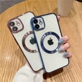 thumbnail image 2 of Compatible with iPhone 11 Magnetic Clear Case,Luxury Plating Bling Transparent Shockproof MagSafe Case with Full Camera Lens Protector for iPhone 11 Women Girl Men-Elegant Blue, 2 of 13