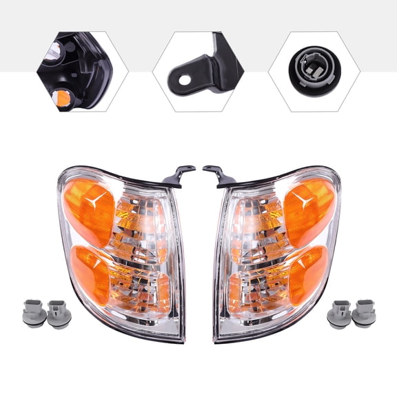 For 01-04 Toyota Sequoia Headlights Halogen Turn Signal Lights Right Left Side