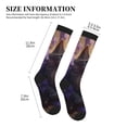 thumbnail image 5 of Bixox Purple Flower Lazy Cat Print Compression Socks,Compression Socks Women & Men Circulation for Medical,Running,Athletic, 5 of 7