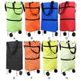 thumbnail image 3 of Transemion Versatile Foldable Shopping Trolley Bag For Various Occasions Foldable green flowers 1Set, 3 of 6