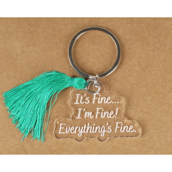 Inkdotpot Funny Keychain It'S Fine I'M Fine! Everything'S Fine. Acrylic Engraved Keychain Funny Adult Humour Gift