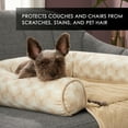 thumbnail image 4 of NICOLE MILLER NEW YORK PET Kendall Fluted Geo Cozy Couch Protector Pet Bed, Cozy & Calming, Water Repellent, Non-Slip Bottom, Machine Washable, Taupe, Large 40"x23"x4", 4 of 12
