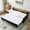 Black, variant on Wiilayok 81" Twin Size Daybed with Pop Up Trundle Bed,Linen Fabric Upholstered Twin to King Day Bed Frame with Double Storage Shelves,Tri-Color Light Strip & USB Ports for Living Room,Bedroom,Beige