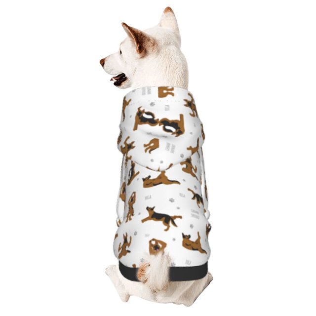 Fotbe German Shepherd Dog Sudadera con Estampado para Perros Pequeños – Suéter con Capucha para Mascotas, Tela Suave de Forro Polar con Bolsillo-XX-Large