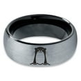 thumbnail image 2 of Tungsten Otter Otters Sea Animals Ring 8mm Men Women Comfort Fit Black Dome Brushed Gray Polished, 2 of 4