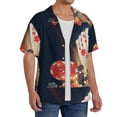 thumbnail image 4 of Disketp Men's Hawaiian Casino Poker Chips Print Shirts Button Down Holiday Beach Shirts-Large, 4 of 7