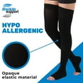 thumbnail image 6 of Toeless Over Knee Compression Stockings for Women 20-30 mmHg - Black, Large, 6 of 10