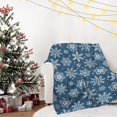 thumbnail image 4 of Winter Snowflakes Throw Blanket Christmas Throws Blankets Soft Warm Cozy Flannel Blanket for Bedroom Living Rooms Couch Sofa Bed Home Decorations 50x60 Inch, Blue, 4 of 7