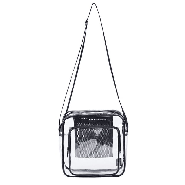 Bolso de mensajero transparente para el trabajo y viajes de negocios para hombres y mujeres, aprobado para estadios - Bolso de hombro transparente tipo bandolera para eventos deportivos y