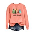 thumbnail image 4 of WREESH Womens Fashion Christmas Sweatshirt Casual Crewneck Sweatshirt Print Pullover Loose Fit Long Sleeve Tops Christmas Top Loose Fitting Sweater Orange, 4 of 4