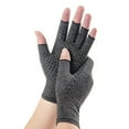 thumbnail image 1 of Guantes de compresión Jadeshay para artritis medio dedo Negro Gris, 1 of 12