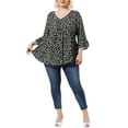 thumbnail image 2 of NOMADIC NOOK Plus Size Blouse for Women Babydoll Polka Dots 3/4 Sleeve Peplum Tops, 2 of 7