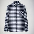thumbnail image 2 of JUUYY Flannel Shirt for Men Casual Button Down Work Soft All Cotton Lightweight Flannel Mens Plaid Shirts Long Sleeve White XXL, 2 of 4