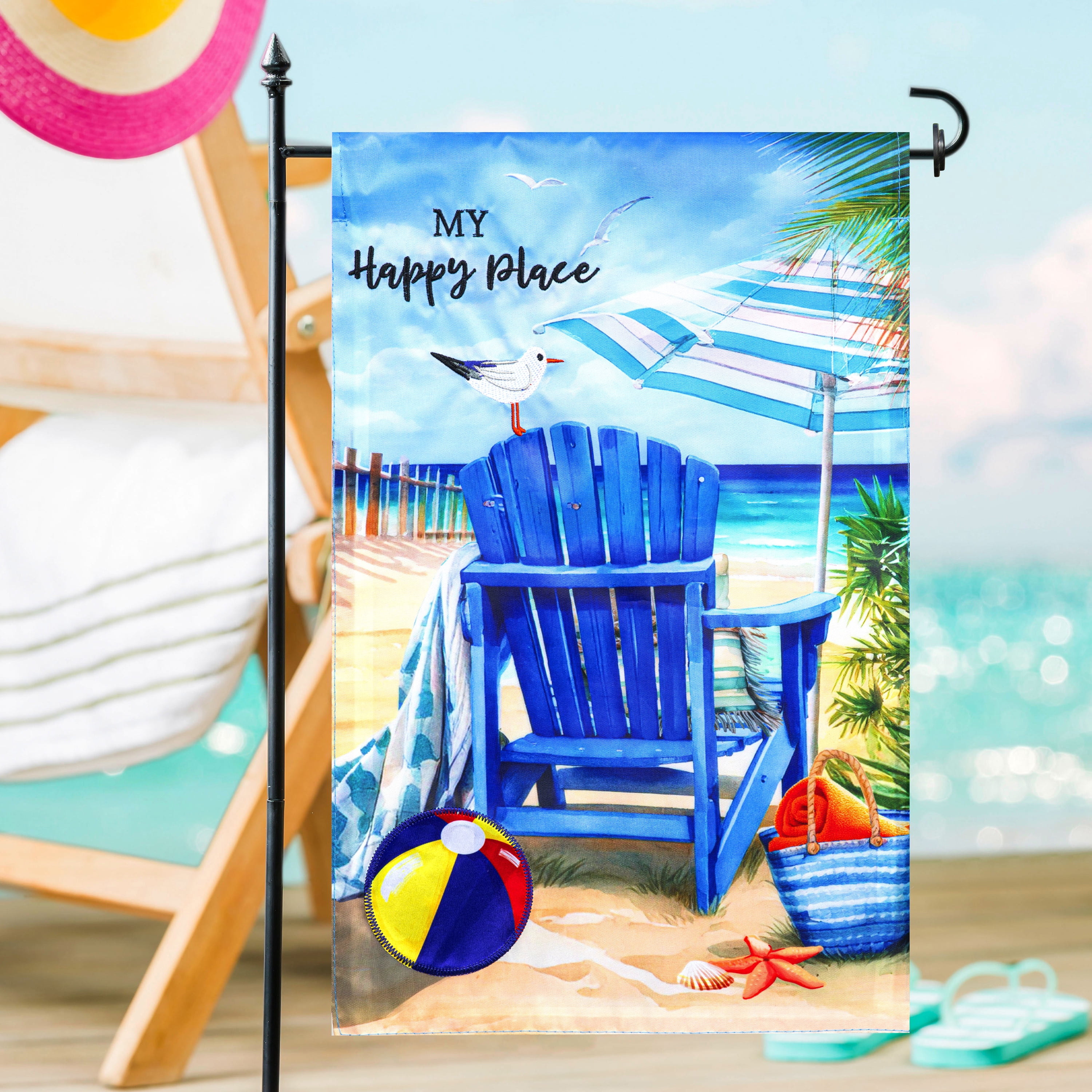 Meadow Creek 11.5" x 18" Spring Beach Chair Outdoor Yard Flag