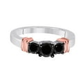 thumbnail image 5 of AoneJewelry 1.00 Carat Black Diamond Three Stone Two Tone Engagement Ring In 10K Solid White & Rose Gold, 5 of 5