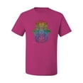 thumbnail image 2 of Wild Bobby, Colorful Rainbow Hamsa Symbol Spiritual Yoga, Pop Culture, Men Graphic Tees, Fuschia, Medium, 2 of 3