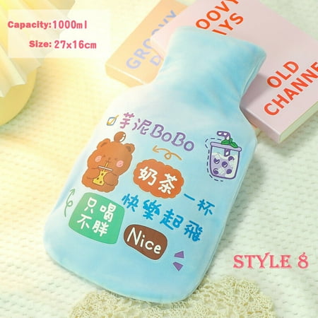 1000ML Capacity Cartoon Washable Warm Hot Water Bag for Winter or Pain Relief