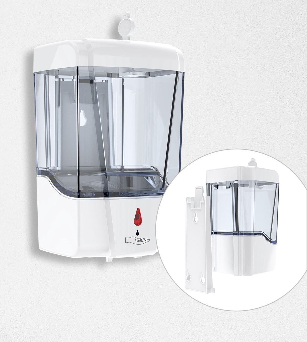 2 Pack Automatic Soap Dispenser 23.7 oz / 700 ml, Wall Mounted Touchless Sensor Soap Dispenser for Bathroom, Kitchen, Office and Commercial Use