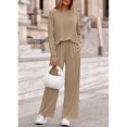 thumbnail image 4 of Matching Pajamas for Couples Fall Fashion Must Have Women Pajama Sets V Neck Cozy Women's Sleepwear Long Sleeve Shirts Womens Pjs Sets Khaki, 4 of 9