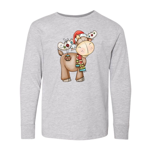 Inktastic Christmas Molly Moose Long Sleeve Youth T-Shirt