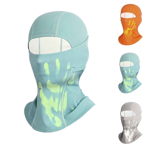 QATAINLAV Unisex Heat Reactive Balaclava Temperature Sensitive Color Change Ski Mask Winter Windproof Thermal Full Face Head Wrap Orange