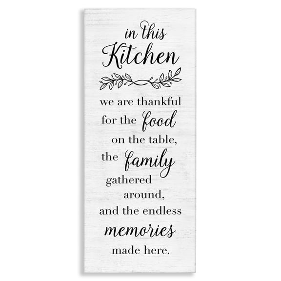 Stupell Industries Kitchen Family Gratitude Text & Numbers Painting Wrapped Canvas Art Print Wall Art, 10 x 24
