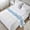 Blue, variant on Sage Green Eucalyptus Leaves Bed Runner, Satin Bed Throw Runner for Queen Size Beds, Spring Summer Botanical Floral Decorative Bedding Scarf for Bedroom Hotel Wedding Room Guestrooms 94"x20"